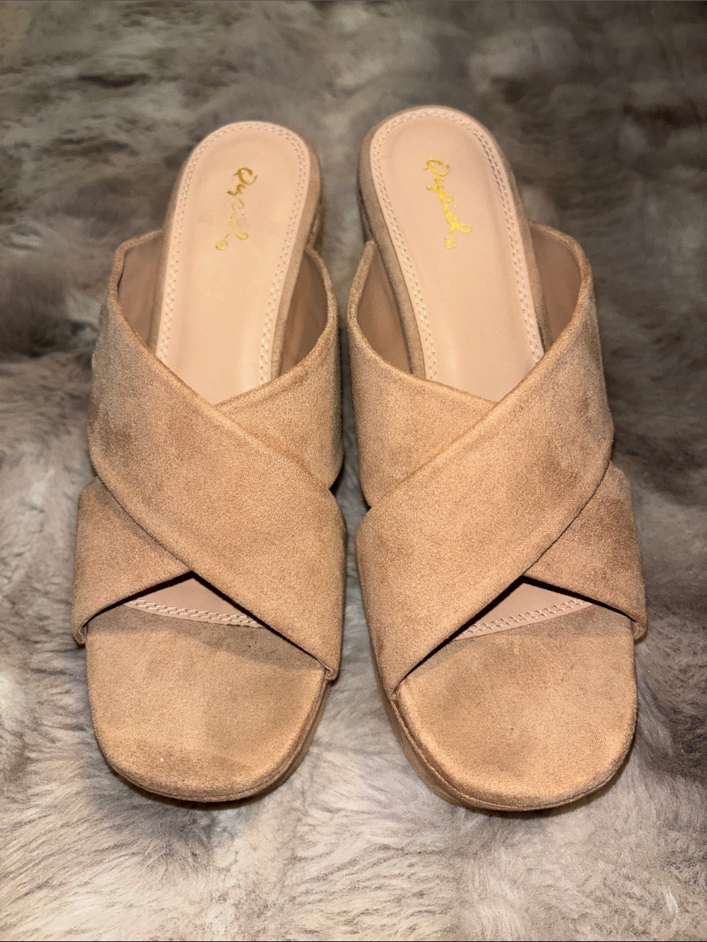 Crossover Strap Platform Sandals